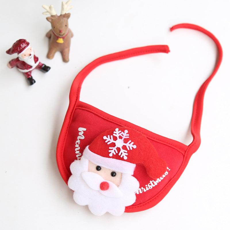 Festive Pet Christmas Hat And Saliva Towel Set - Perfect For Your Furry Friends!-3