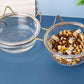 Sparkling Glass Cat Bowl With Elevated Metal Rack - Stylish And Functional Pet Feeder-1