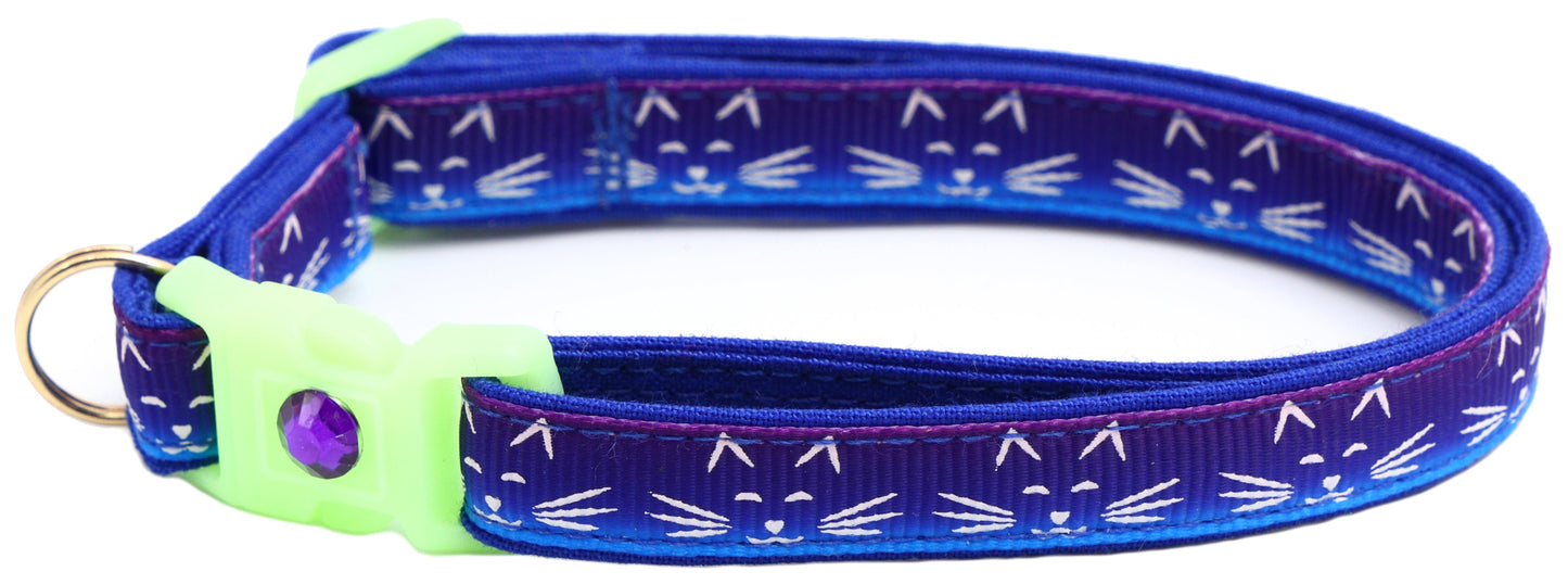 Glowing Cat Faces Breakaway Cat Collar-41