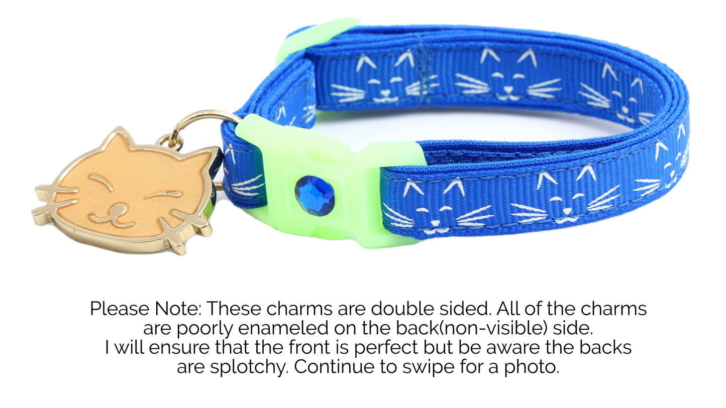 Glowing Cat Faces Breakaway Cat Collar-22