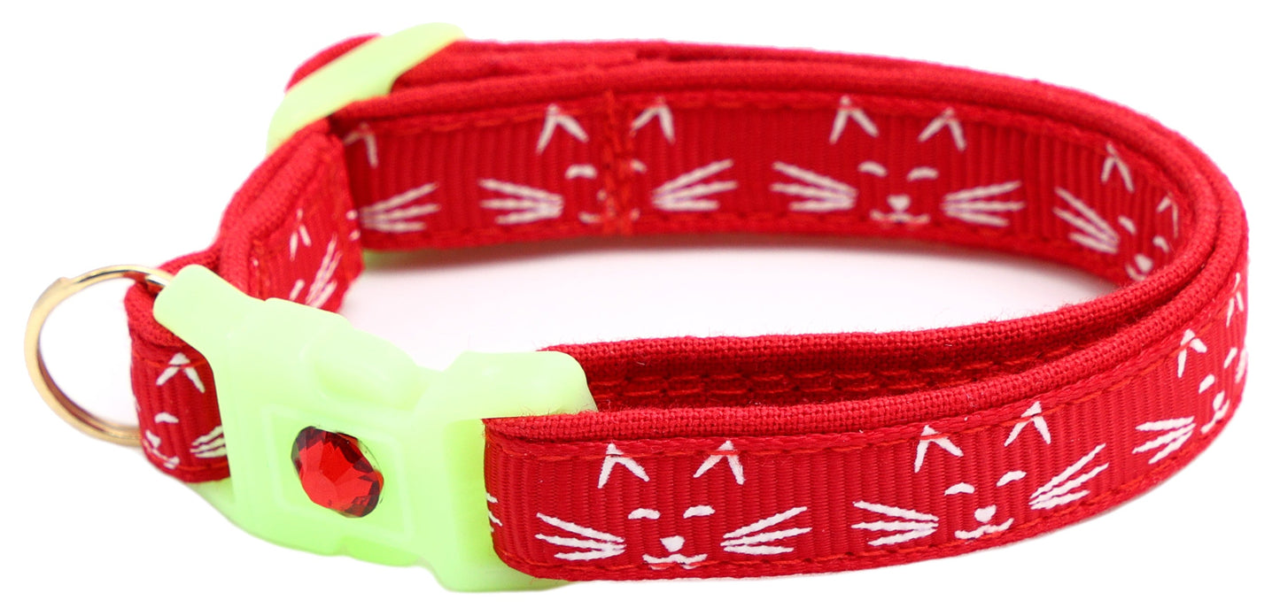 Glowing Cat Faces Breakaway Cat Collar-50