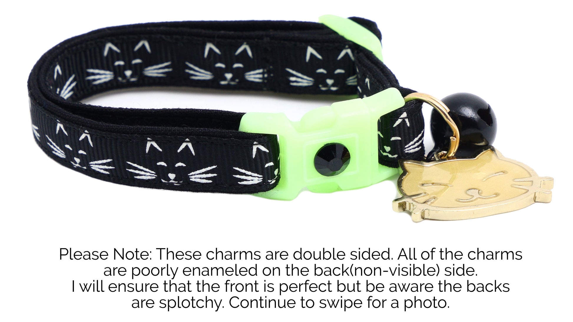 Glowing Cat Faces Breakaway Cat Collar-29
