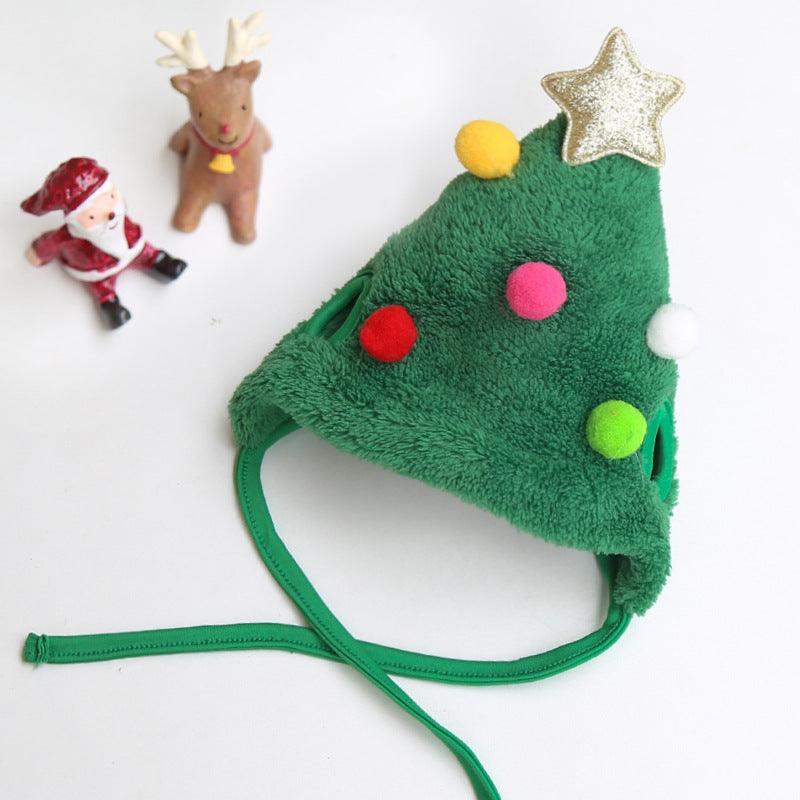Festive Pet Christmas Hat And Saliva Towel Set - Perfect For Your Furry Friends!-2