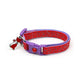 Purple Squiggles on Red Cat Collar-1