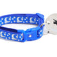 Silver Moons and Stars on Sapphire Blue Cat Collar-1